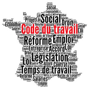 image illustrant le code du travail en france et contenant les mots social, droit, emploi, législation, contrat, loi...